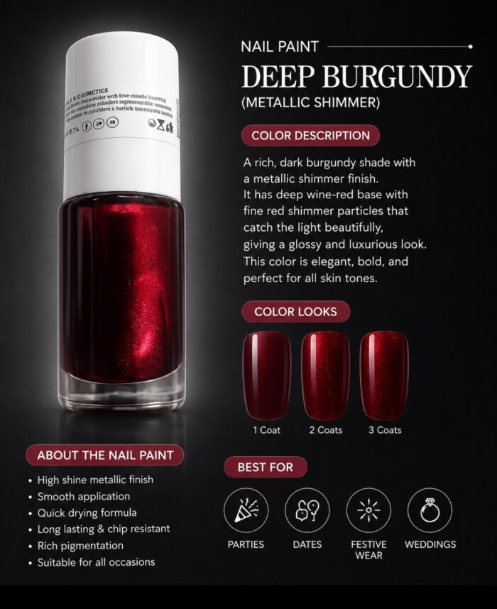 BURGUNDI COLOUR NAIL PAINT - Image 2